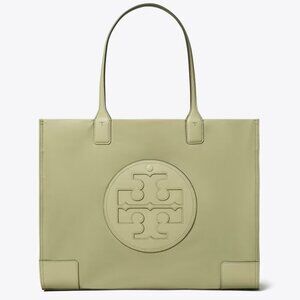 NWT Tory Burch Ella Large Nylon Shoulder Tote Olive Sprig Green 100% AUTHENTIC
